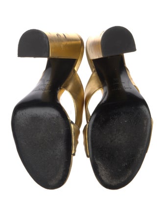 Saint Laurent Leather Printed Slides