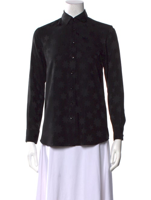 Saint Laurent Long Sleeve Button-Up Top
