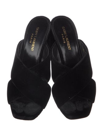 Saint Laurent Velvet Slides