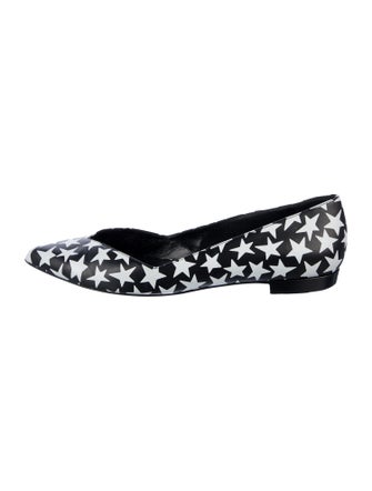 Saint Laurent Leather Printed Ballet Flats