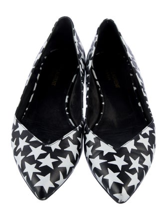 Saint Laurent Leather Printed Ballet Flats