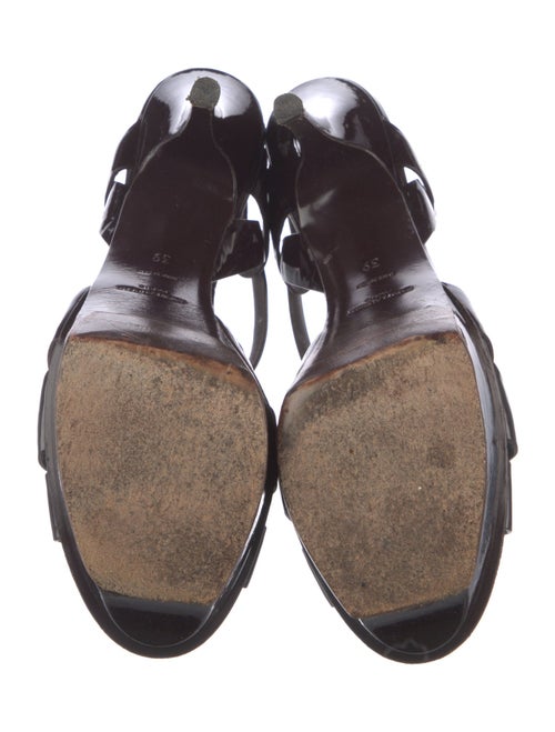 Saint Laurent Patent Leather T-Strap Sandals