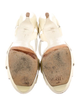 Saint Laurent Patent Leather T-Strap Sandals