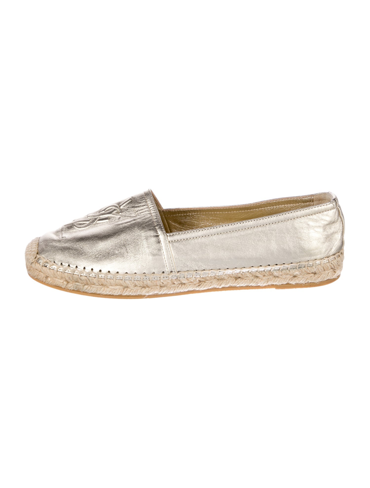 Saint Laurent Signature Logo Leather Espadrilles