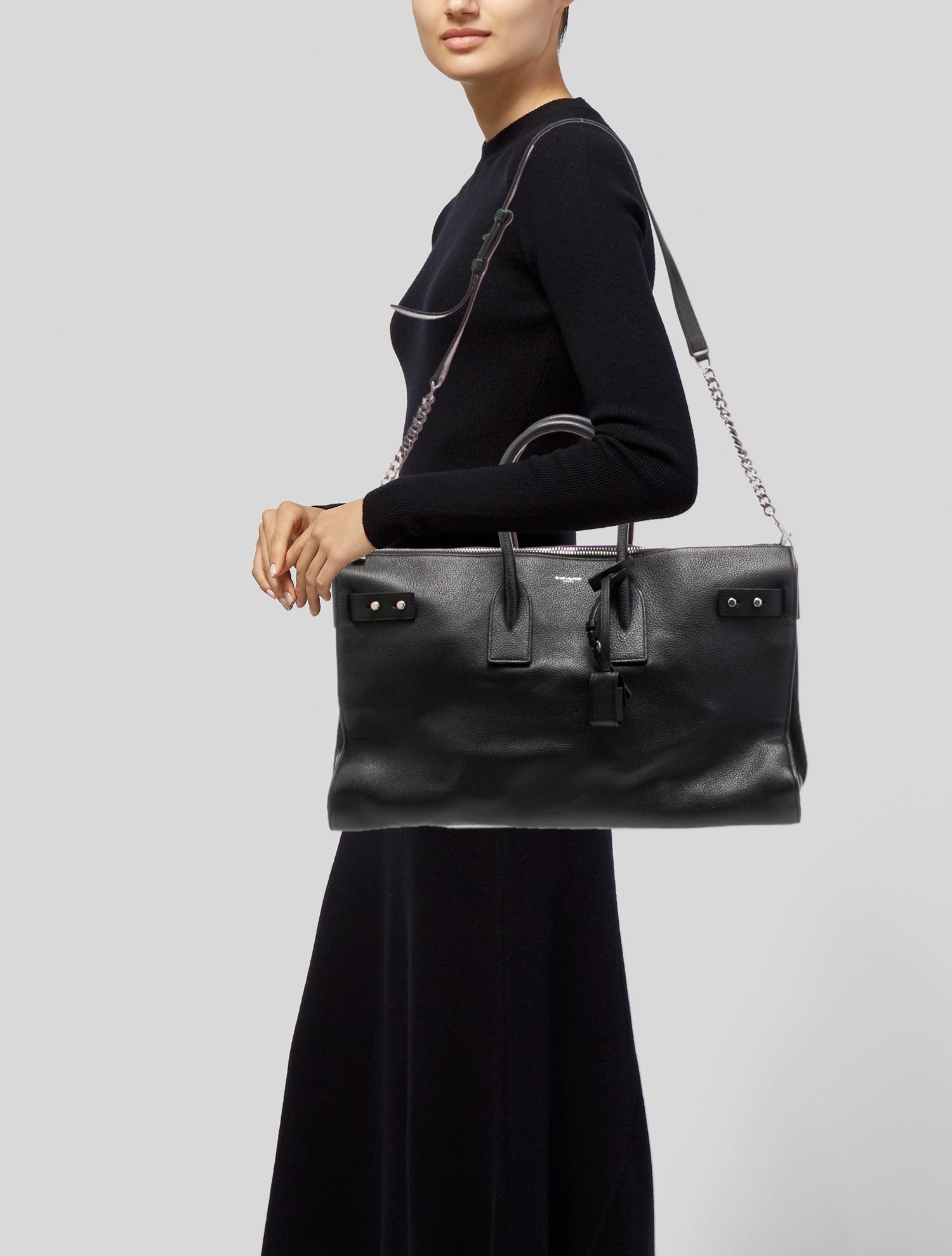 Saint Laurent Leather Sac De Jour Duffle 36H