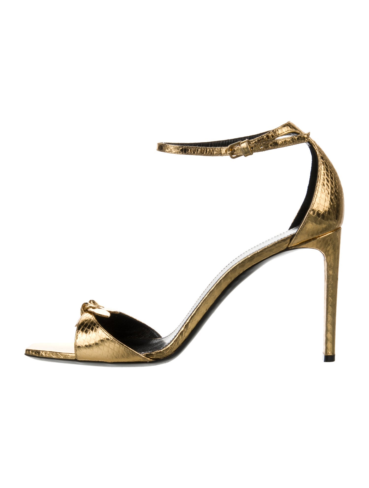 Saint Laurent Leather Sandals - Gold Sandals, Shoes