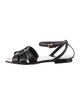 Saint Laurent Leather Cutout Accent Slingback Sandals