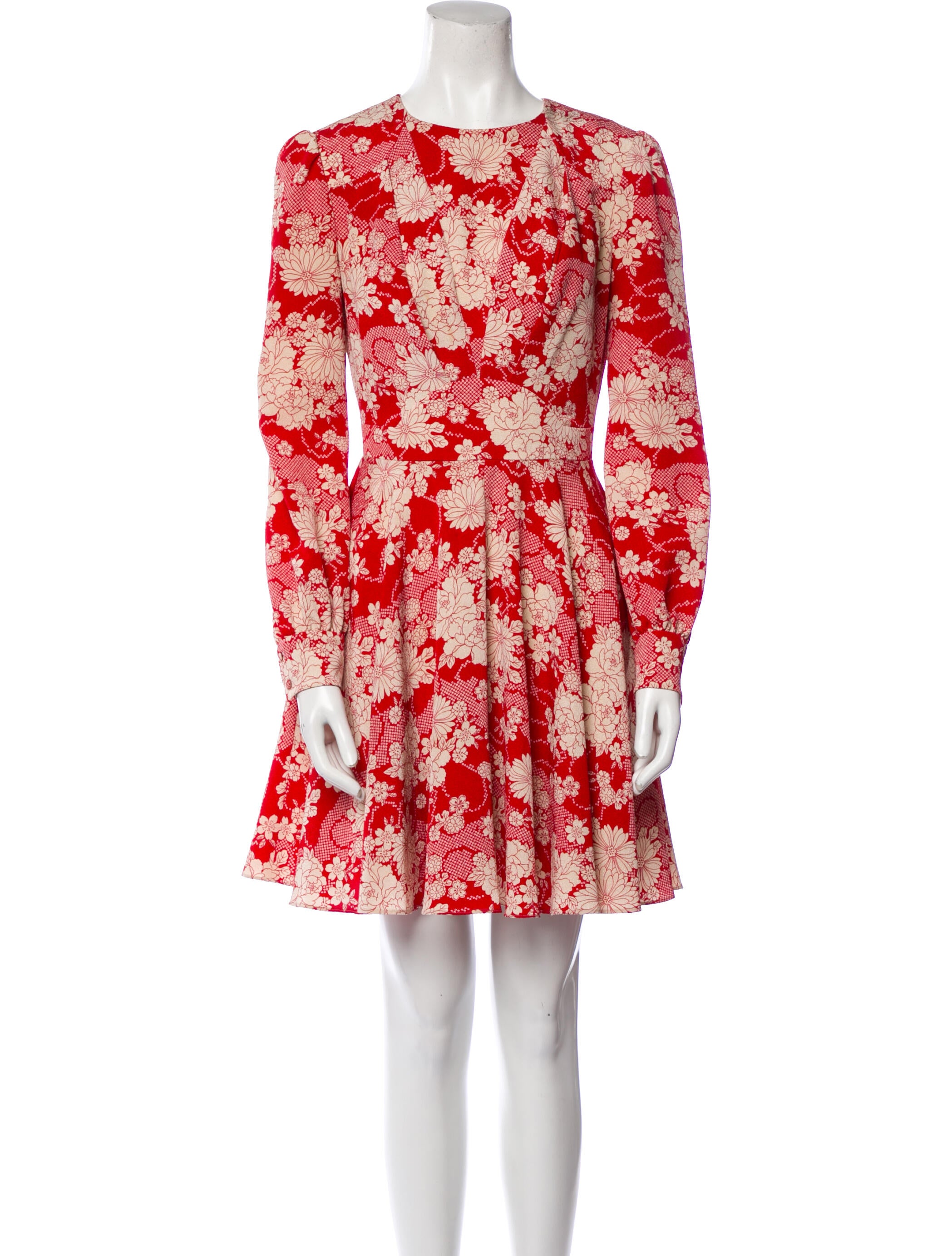 Saint Laurent Floral Print Mini Dress