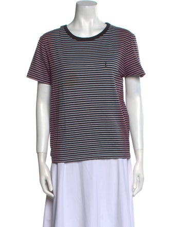 Saint Laurent Striped Crew Neck T-Shirt