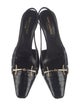Saint Laurent Horsebit Accent Embossed Leather Slingback Pumps