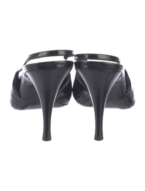 Saint Laurent Horsebit Accent Embossed Leather Slingback Pumps