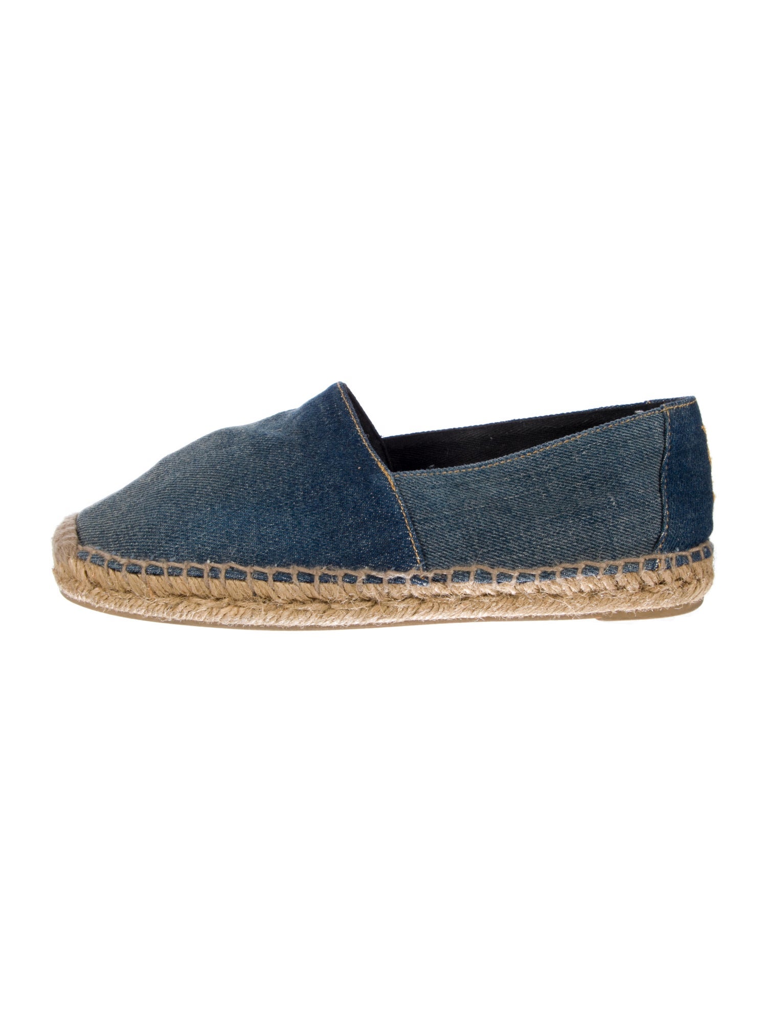 Saint Laurent Denim Embroidered Accent Espadrilles