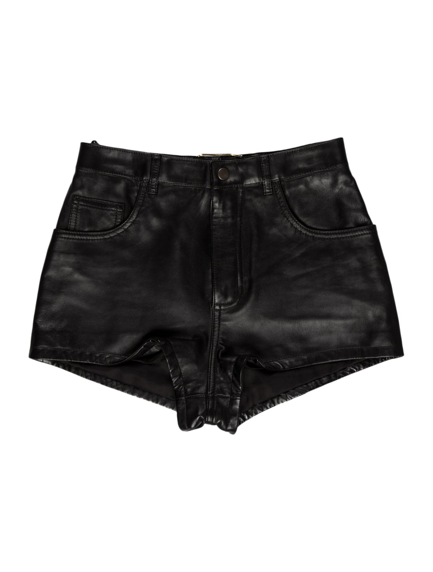 Saint Laurent Leather Mini Shorts w/ Tags