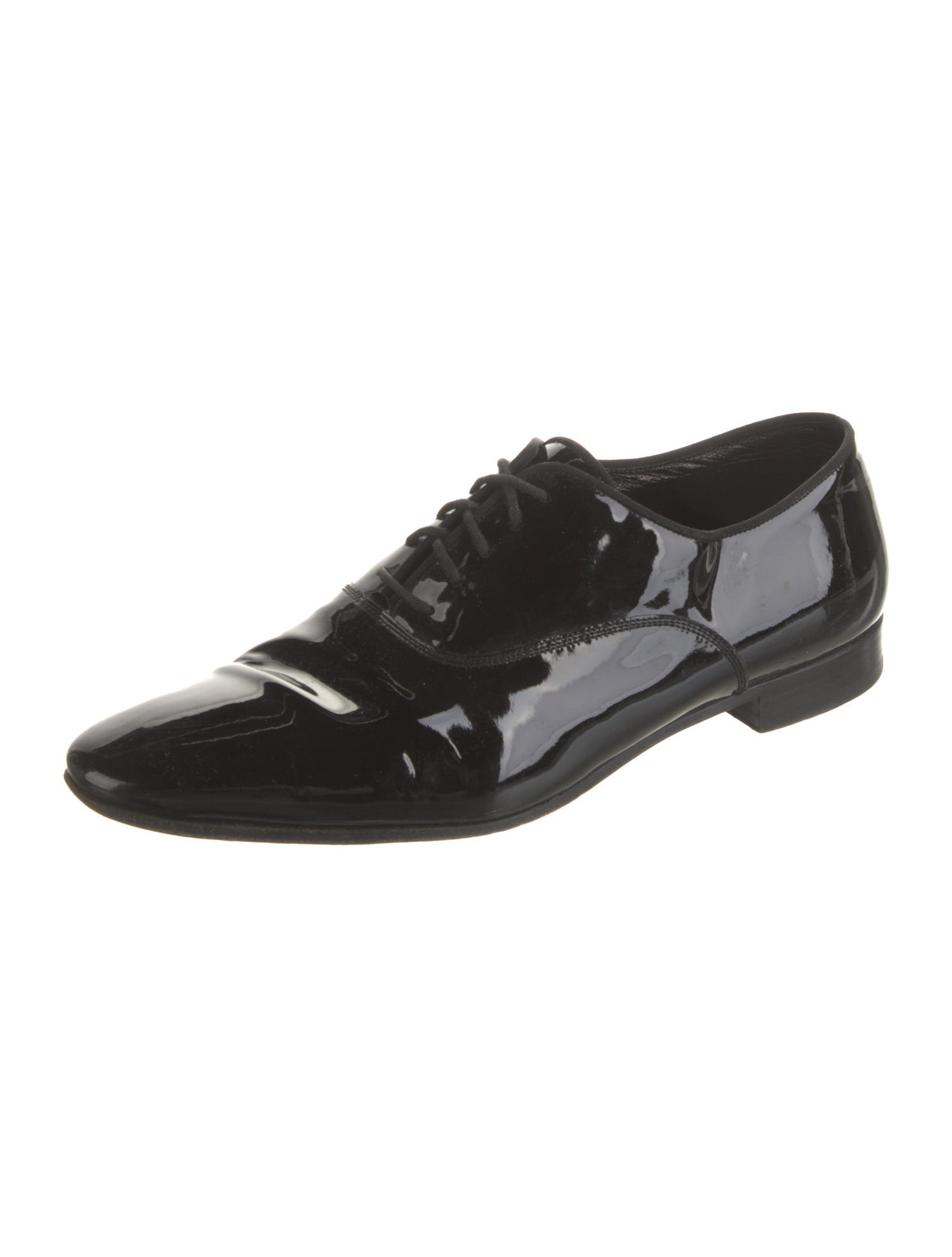 Saint Laurent Patent Leather Grosgrain Trim Oxfords
