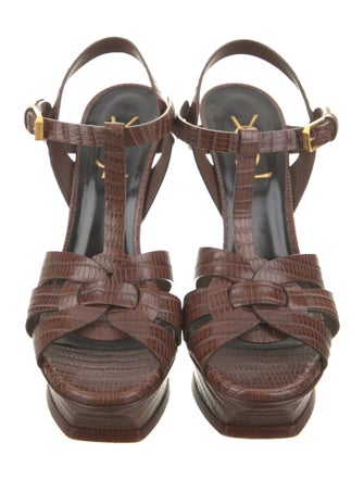 Saint Laurent Leather T-Strap Sandals