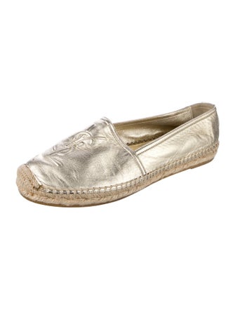Saint Laurent Signature Logo Leather Espadrilles