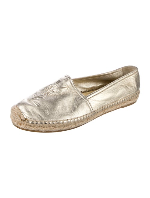 Saint Laurent Signature Logo Leather Espadrilles