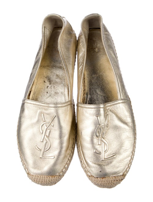 Saint Laurent Signature Logo Leather Espadrilles