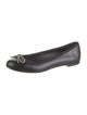 Saint Laurent Leather Bow Accents Ballet Flats