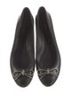 Saint Laurent Leather Bow Accents Ballet Flats