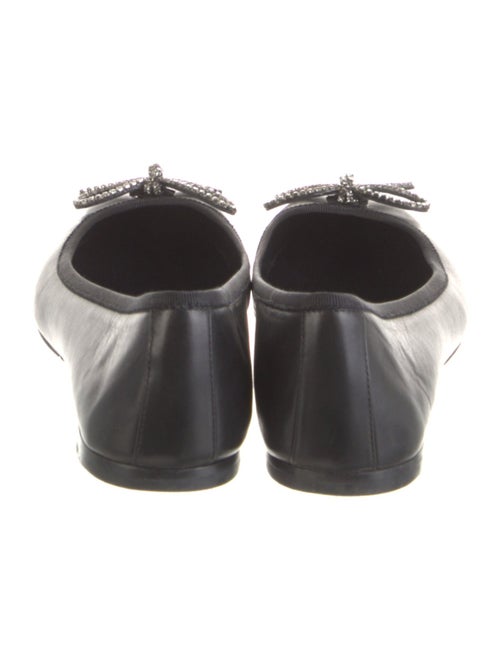 Saint Laurent Leather Bow Accents Ballet Flats