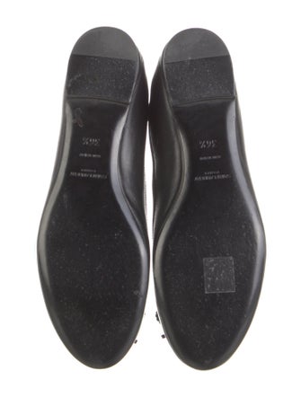 Saint Laurent Leather Bow Accents Ballet Flats