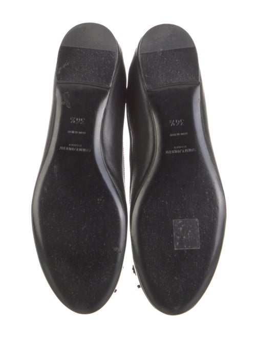 Saint Laurent Leather Bow Accents Ballet Flats