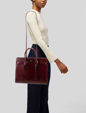 Saint Laurent Embossed Leather Sac De Jour Small