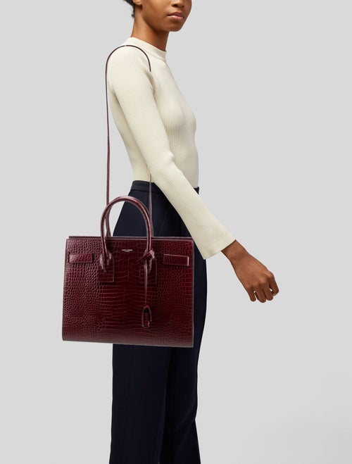 Saint Laurent Embossed Leather Sac De Jour Small