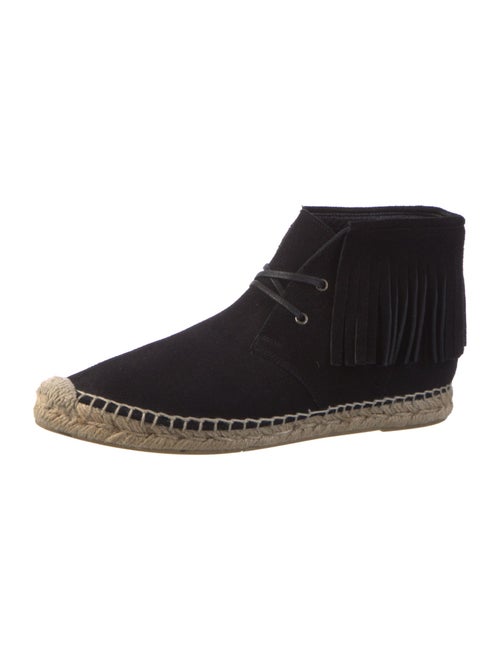 Saint Laurent Suede Fringe Trim Accent Espadrilles