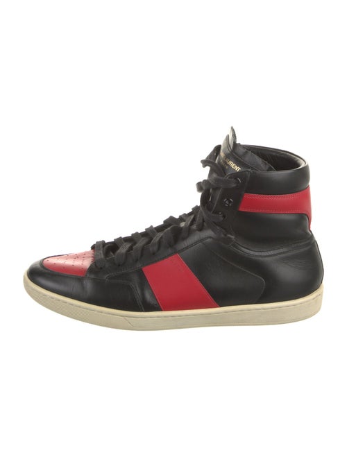 Saint Laurent Leather Colorblock Pattern Sneakers