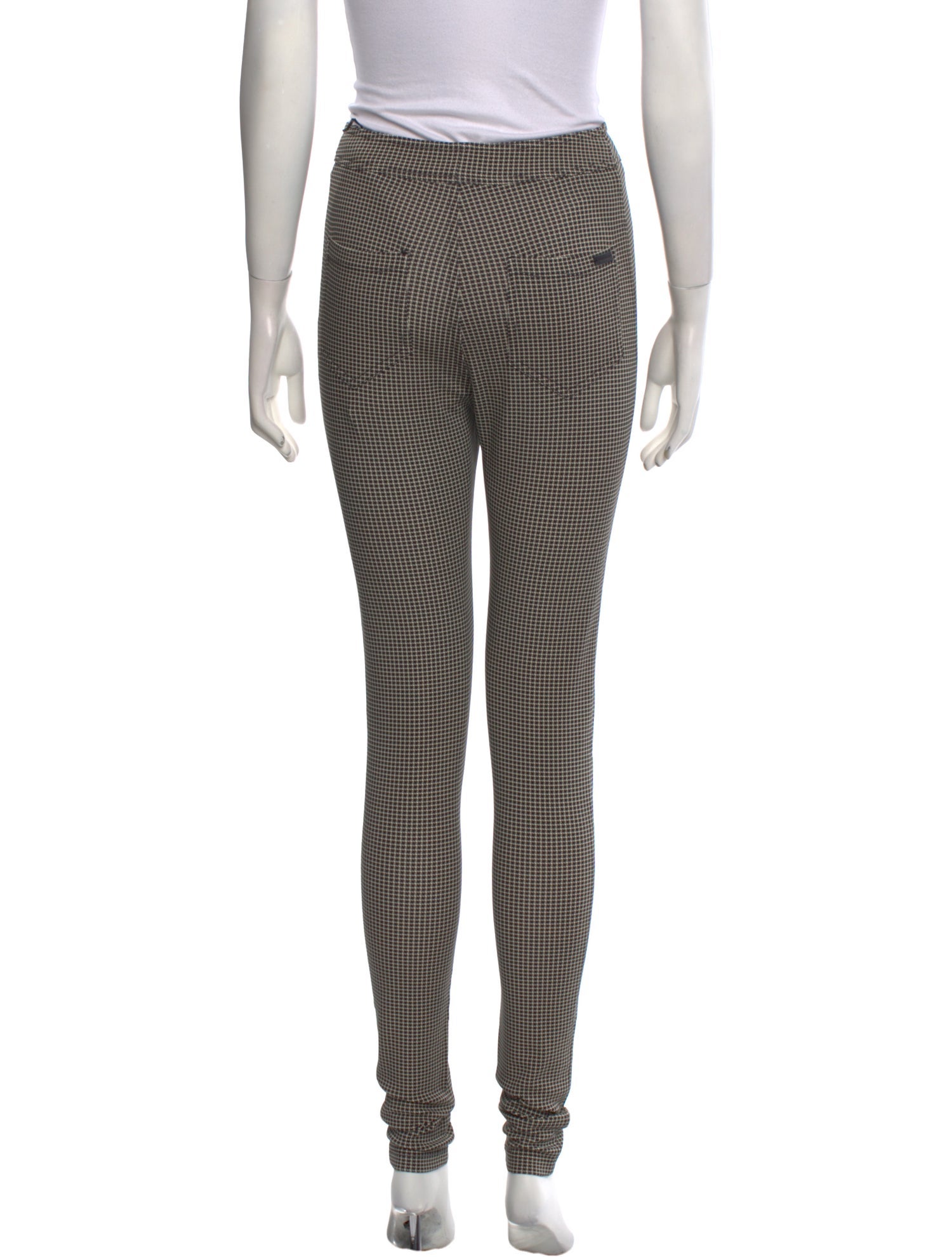 Saint Laurent Plaid Print Skinny Leg Pants