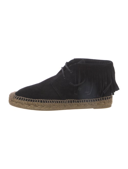 Saint Laurent Suede Fringe Trim Accent Espadrilles