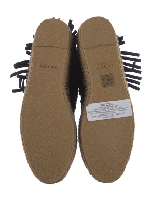 Saint Laurent Suede Fringe Trim Accent Espadrilles