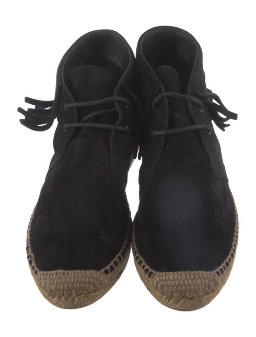 Saint Laurent Suede Fringe Trim Accent Espadrilles