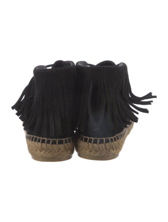 Saint Laurent Suede Fringe Trim Accent Espadrilles