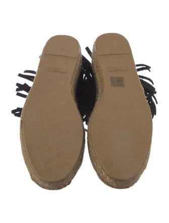 Saint Laurent Suede Fringe Trim Accent Espadrilles