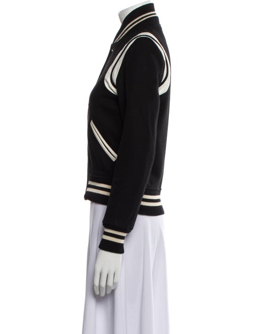 Saint Laurent Virgin Wool Graphic Print Bomber Jacket