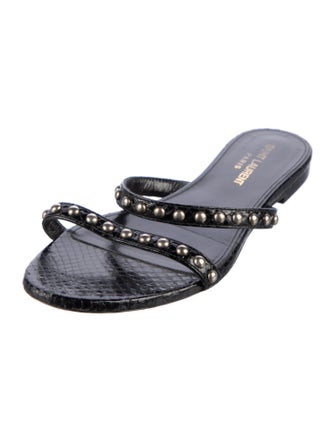 Saint Laurent Leather Printed Slides
