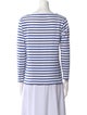 Saint Laurent Striped Bateau Neckline Sweatshirt