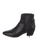 Saint Laurent Leather Fringe Trim Accent Chelsea Boots