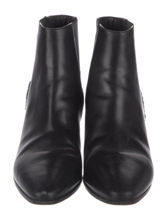Saint Laurent Leather Fringe Trim Accent Chelsea Boots