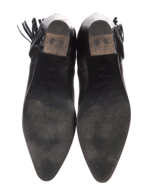 Saint Laurent Leather Fringe Trim Accent Chelsea Boots