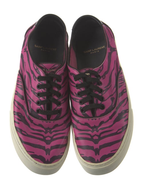 Saint Laurent Leather Animal Print Sneakers