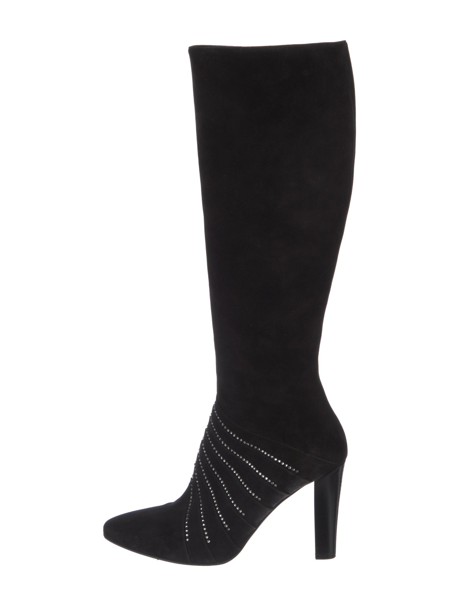 Saint Laurent Suede Crystal Embellishments Boots