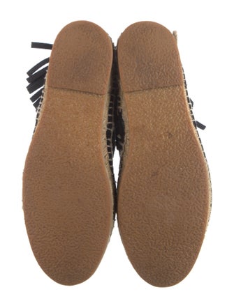 Saint Laurent Suede Fringe Trim Accent Lace-Up Boots