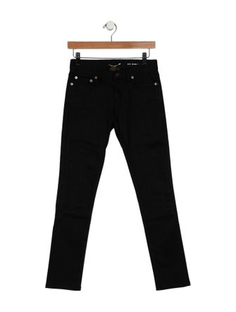 Saint Laurent Mid-Rise Straight Leg Jeans