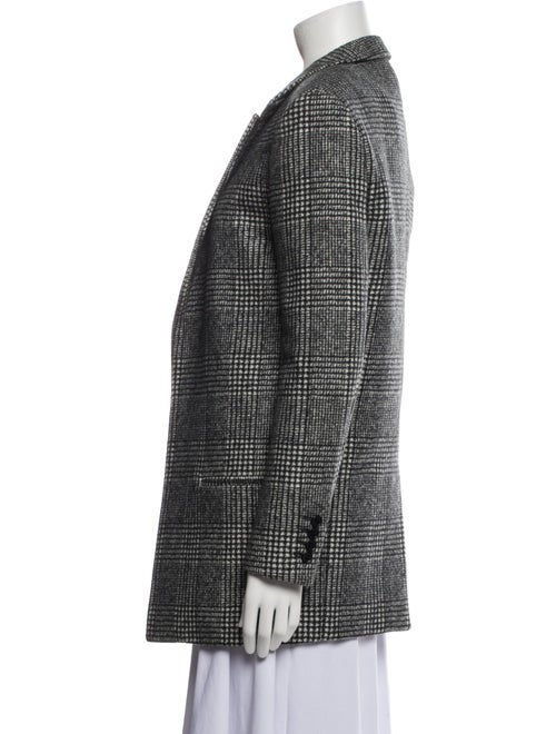 Saint Laurent Wool Plaid Print Coat