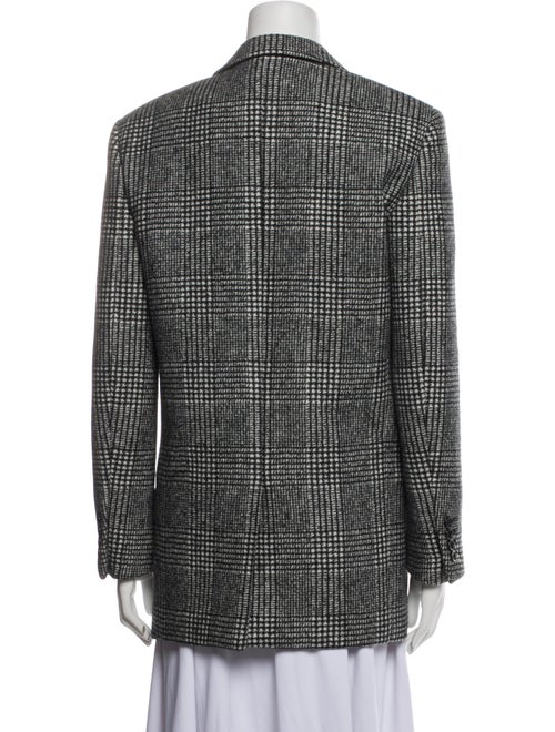 Saint Laurent Wool Plaid Print Coat