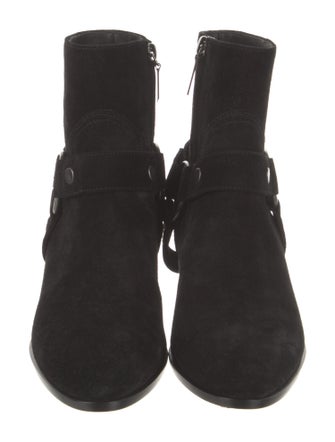 Saint Laurent Suede Moto Boots